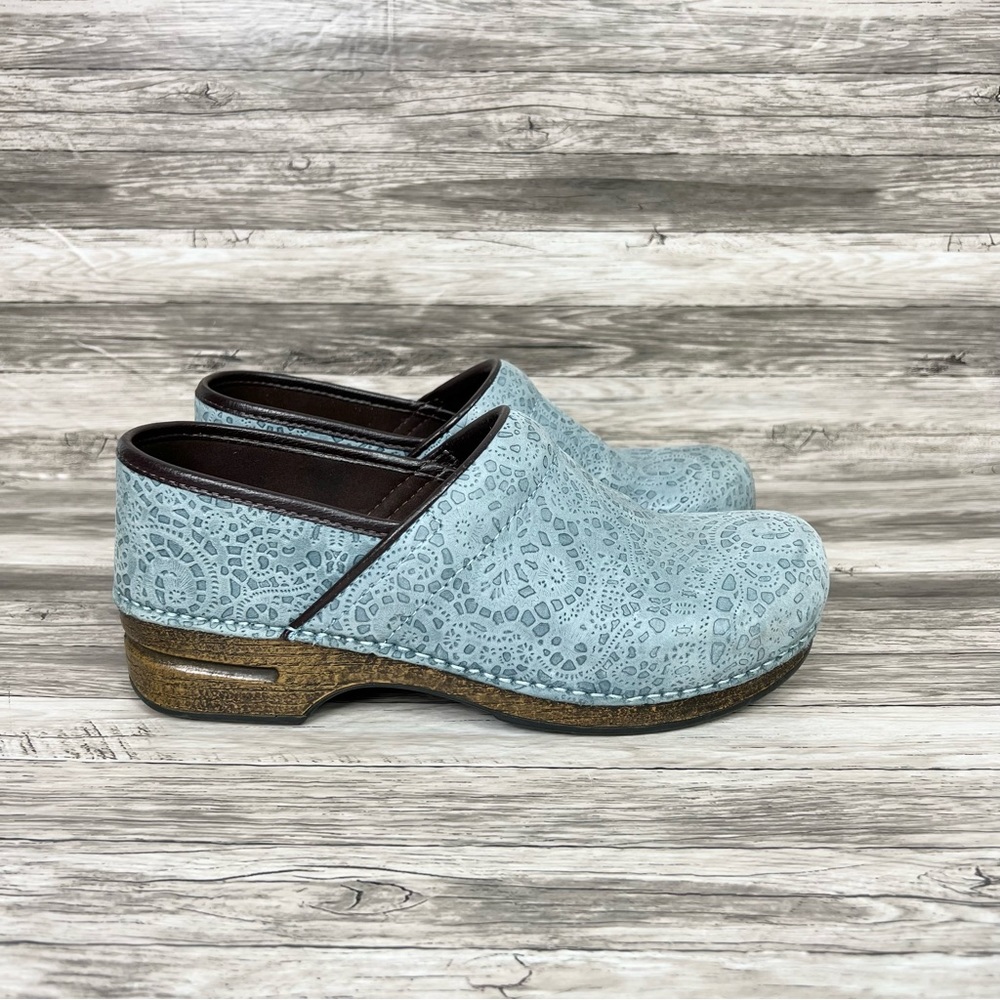 Dansko XP Clog Nursing Slip Ons Blue/Grey Swirls EU Size 42 US Size 11.5